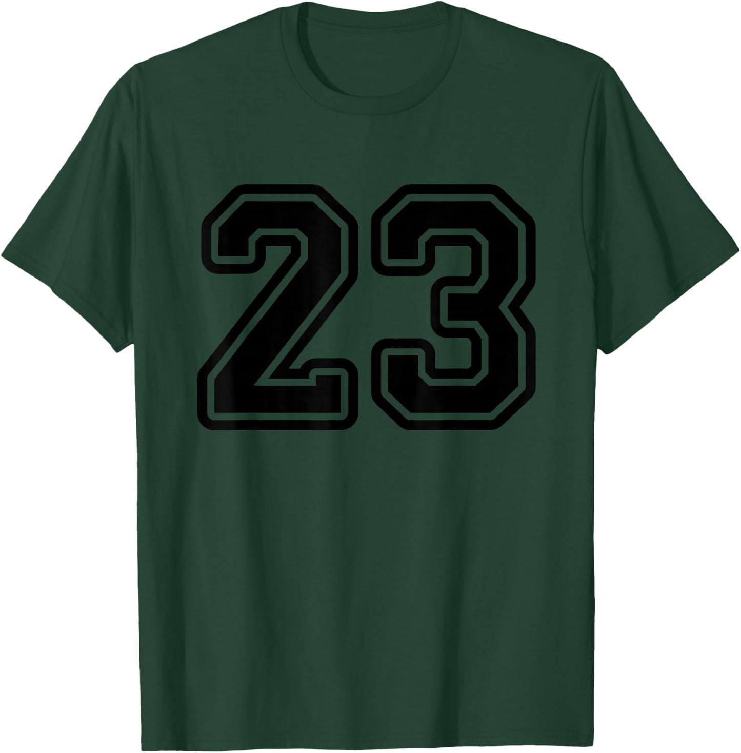 Number #23 Black Sport Varsity Number 23 T-Shirt - T-Shirt | Forest