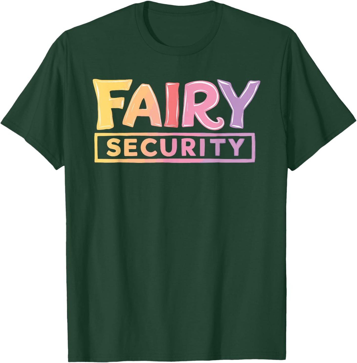Fairy Security Black Adults , Small, Short Sleeve, , Cotton 65% Polyester 35% T-Shirt - T-Shirt | Forest