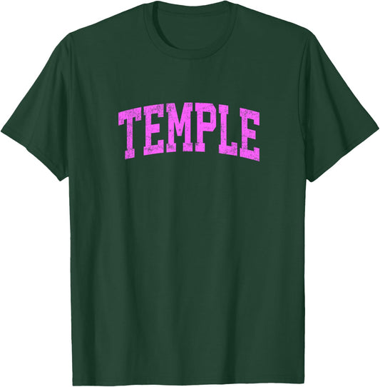 Temple Texas TX Vintage Athletic Sports Pink Design T-Shirt - T-Shirt | Forest