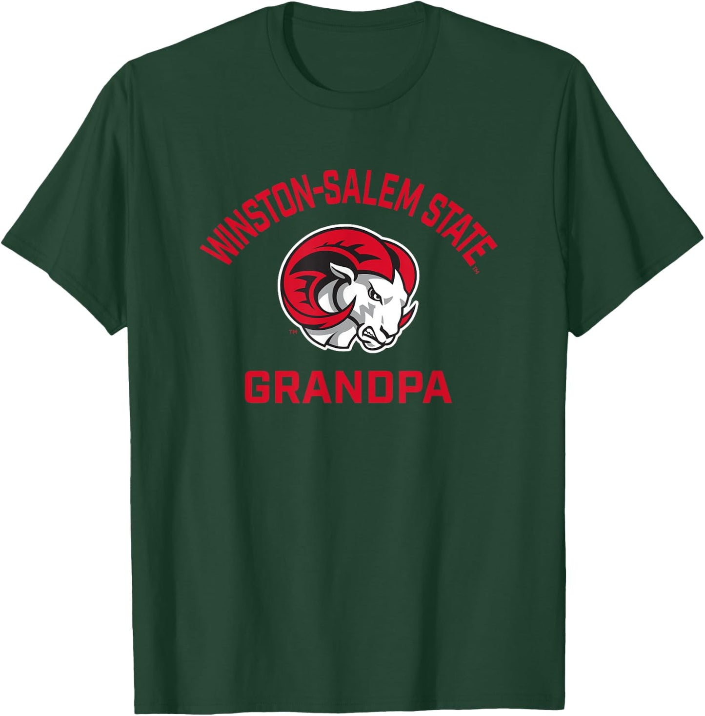 Winston-Salem State University WSSU Rams Arched Grandpa T-Shirt - T-Shirt | Forest