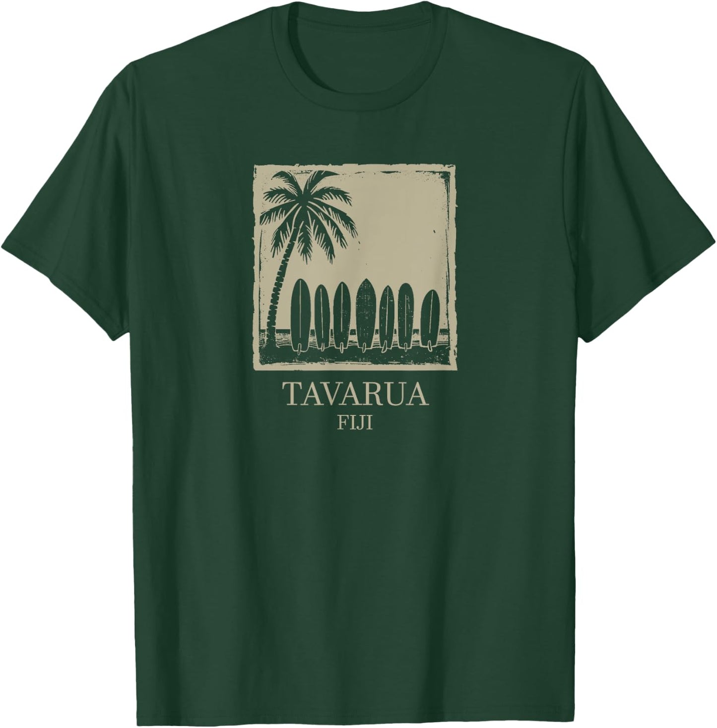 Surfing Surfboard TAVARUA T-Shirt - T-Shirt | Forest