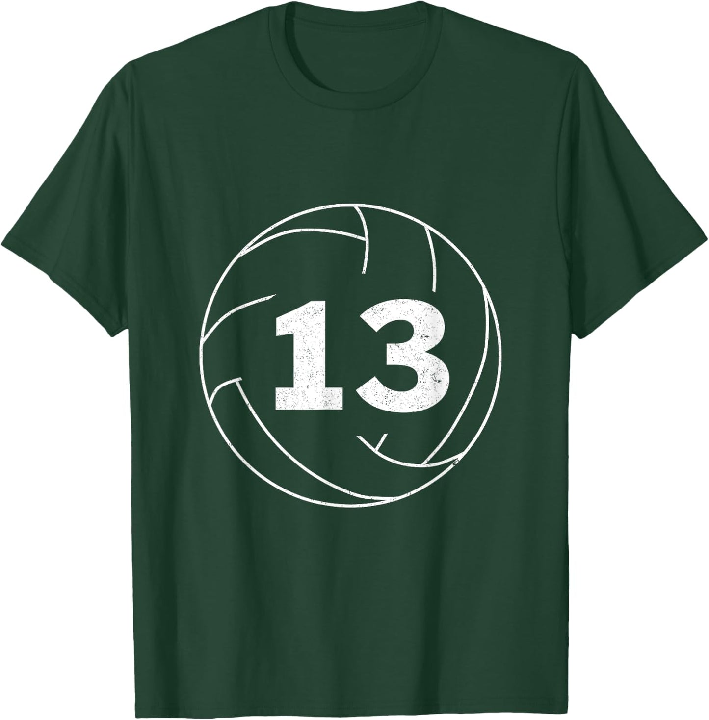Volleyball Player Jersey Number 13 Thirteen Graphic T-Shirt - T-Shirt | Forest