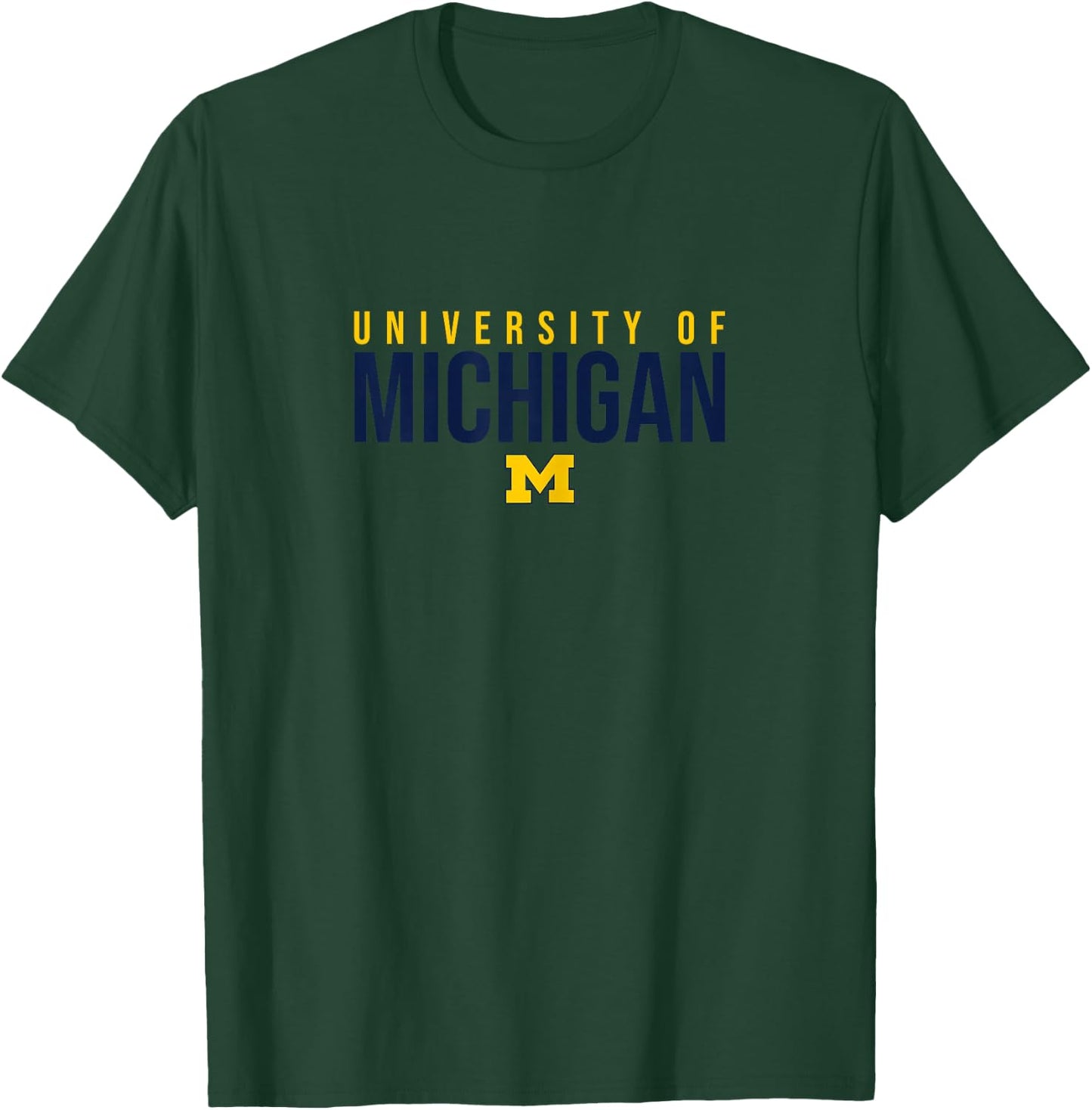 University of Michigan Wolverines U of M Stacked T-Shirt - T-Shirt | Forest