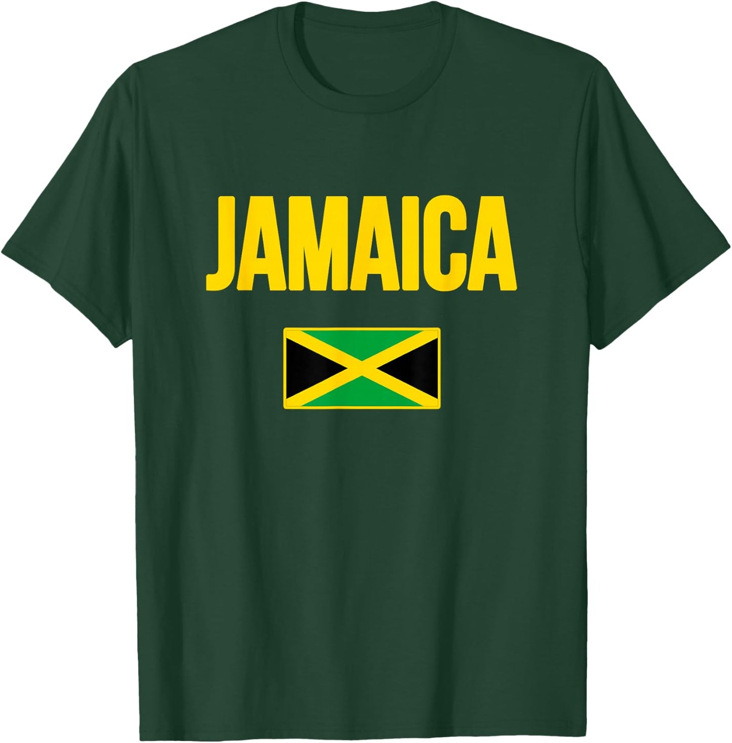 Jamaican Flag Jamaica Souvenir Love Travel Vacation T-Shirt - T-Shirt | Forest