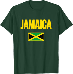 Jamaican Flag Jamaica Souvenir Love Travel Vacation T-Shirt - T-Shirt | Forest