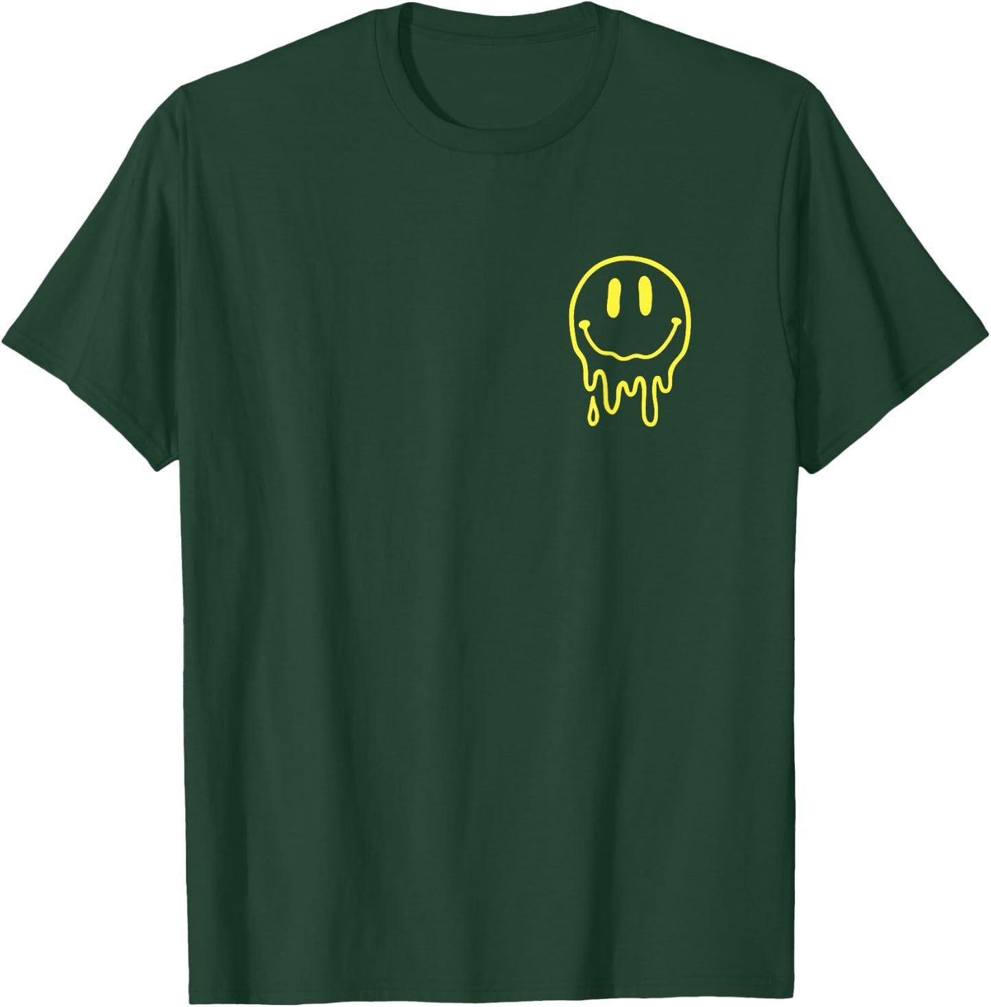 Melting Yellow Smile Face Melted Dripping Happy Face Kids T-Shirt - T-Shirt | Forest