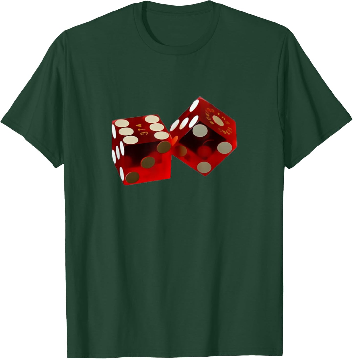 Casino Red Rolling Dice T-Shirt - T-Shirt | Forest