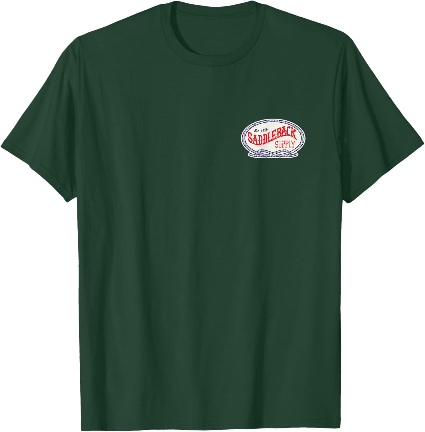Saddleback Retro Cowboy Roping Logo Lightweight Graphic T-Shirt - T-Shirt | Forest