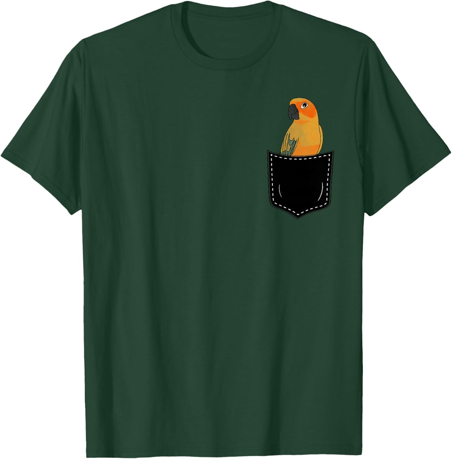 Pocket Sun Conure Parrot T-Shirt - T-Shirt | Forest