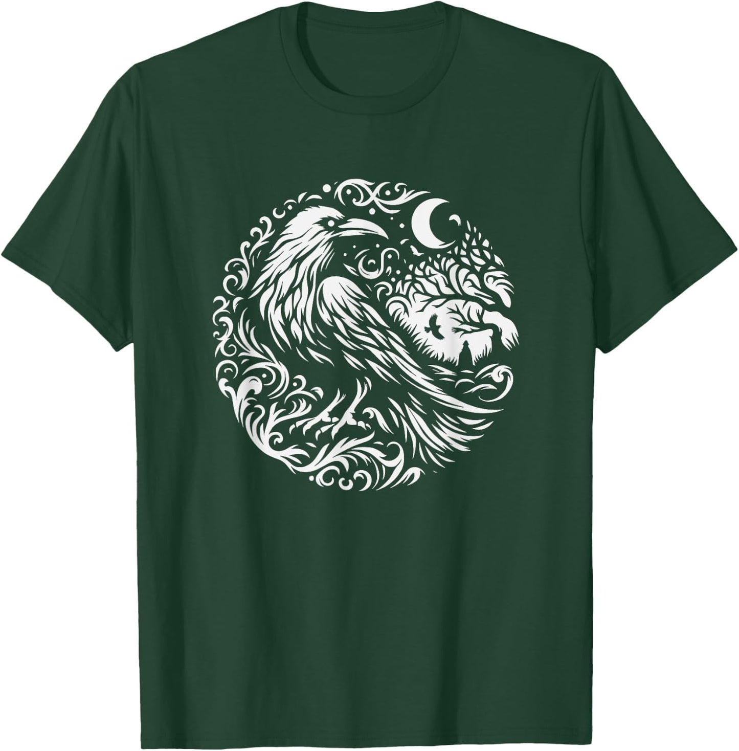 Raven Graphic Art Crow Design And Men T-Shirt - T-Shirt | Forest