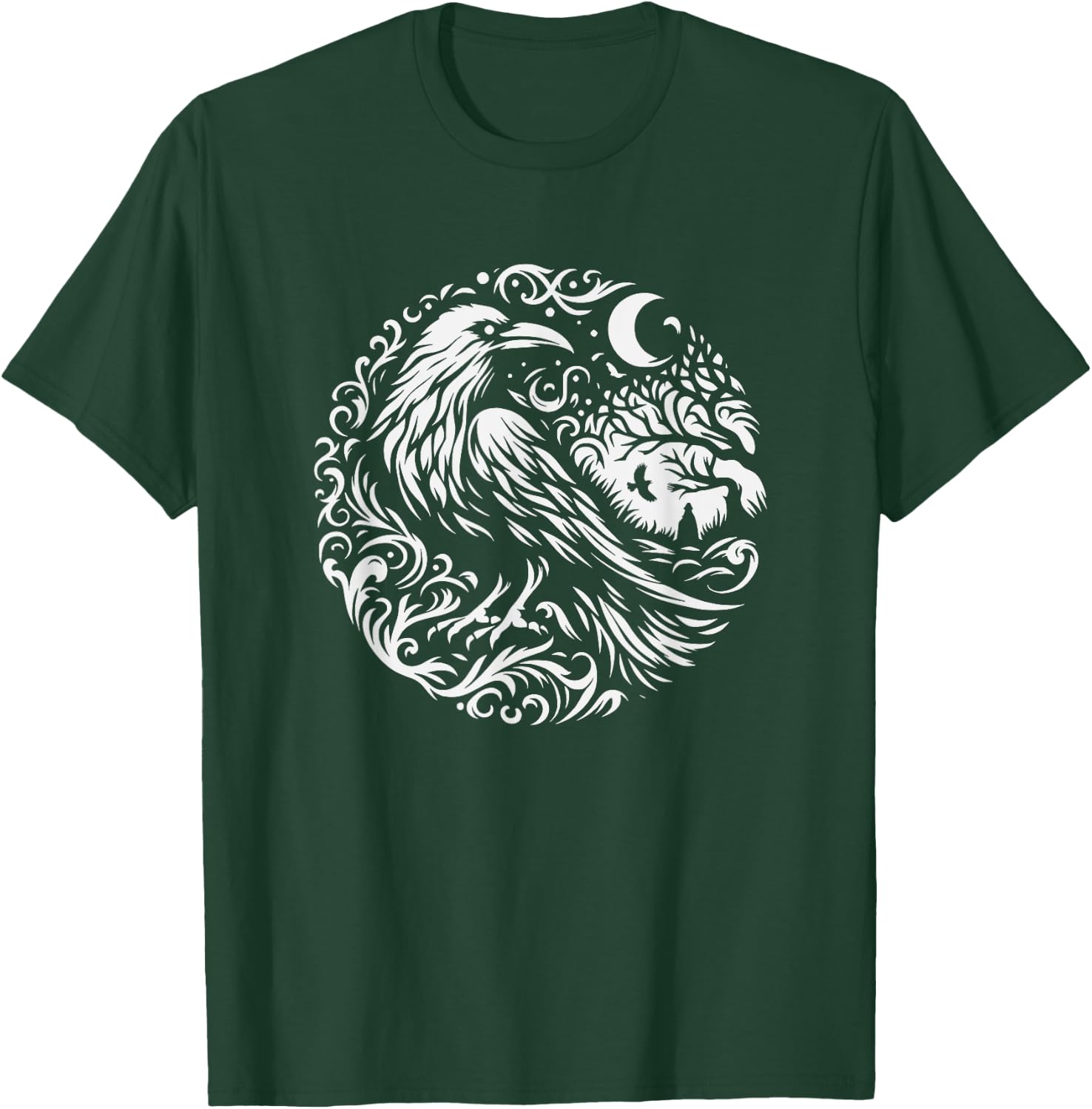 Raven Graphic Art Crow Design And Men T-Shirt - T-Shirt | Forest