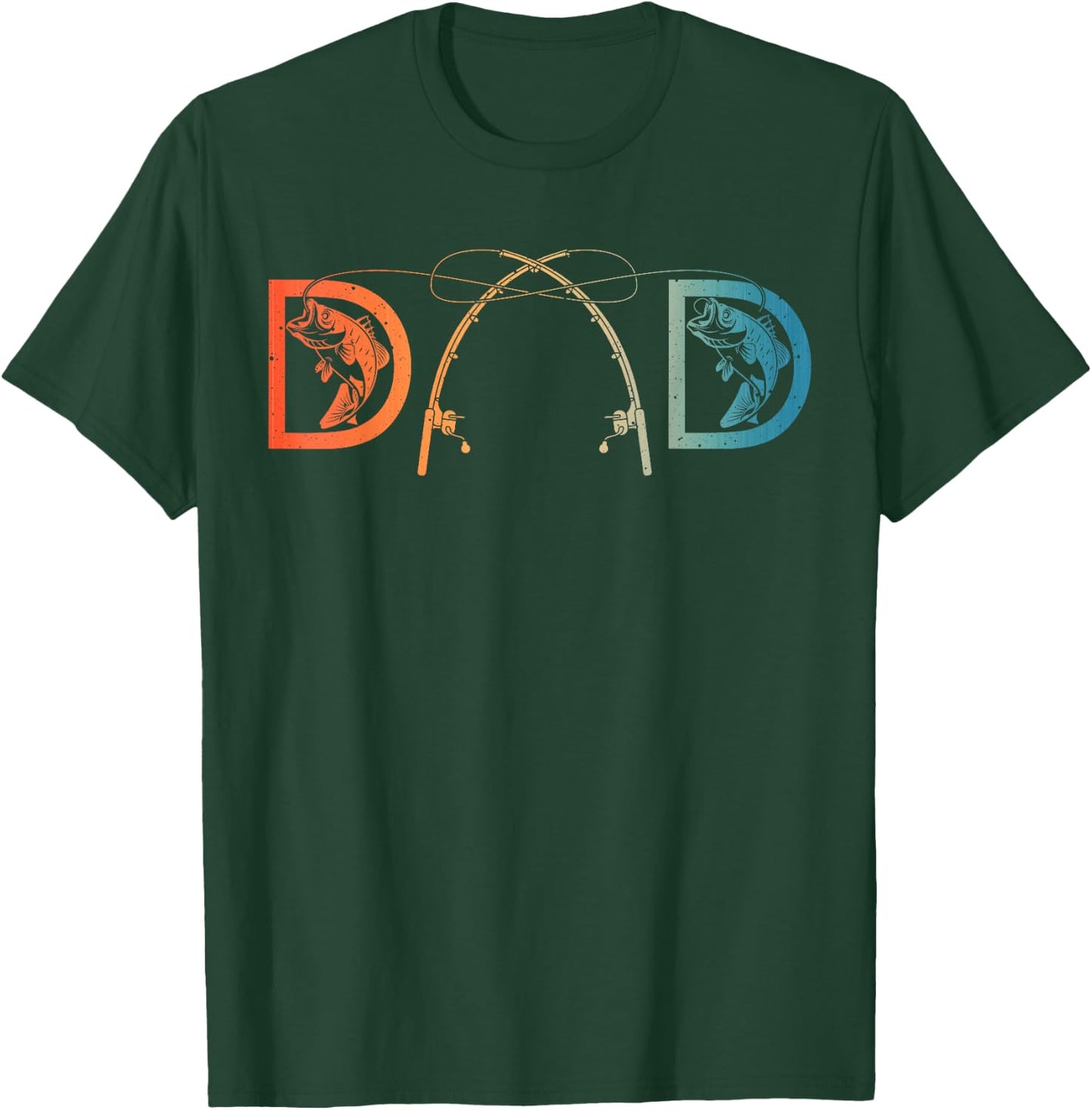 Funny Fishing Dad Art For Dad Men Father's Day Fishing Lover T-Shirt - T-Shirt | Forest