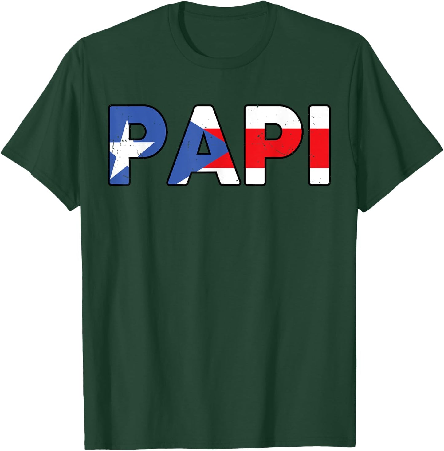 Papi Shirt Puerto Rico Flag Fathers Day Gift Rican Dad T-Shirt - T-Shirt | Forest