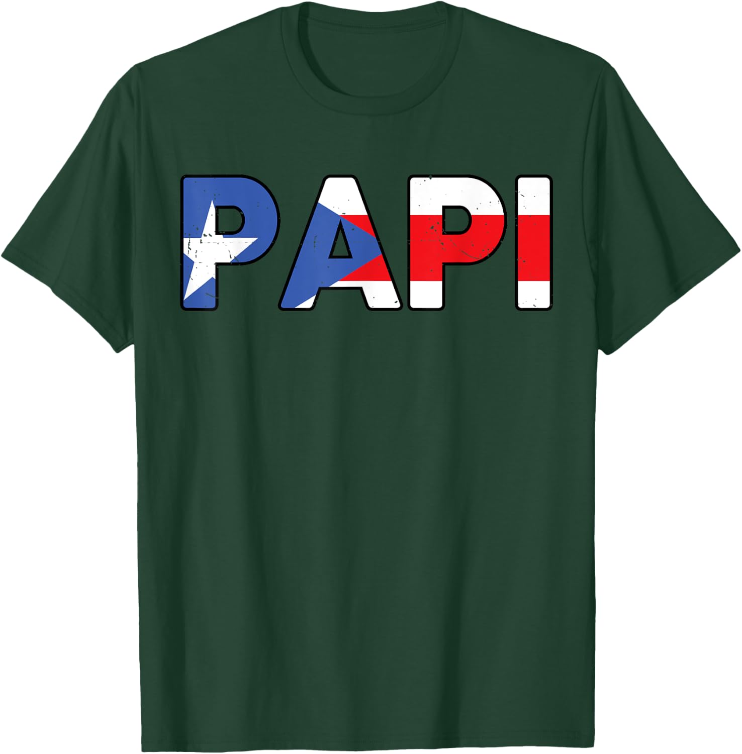 Papi Shirt Puerto Rico Flag Fathers Day Gift Rican Dad T-Shirt - T-Shirt | Forest