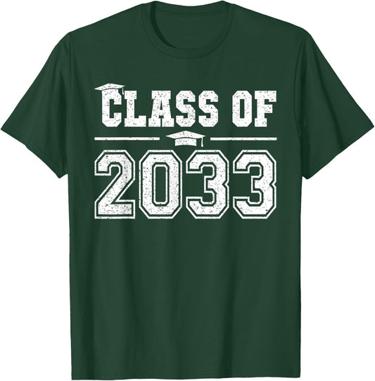 Class of 2033 Grow With Me Graduation First Day of School T-Shirt - T-Shirt | Forest