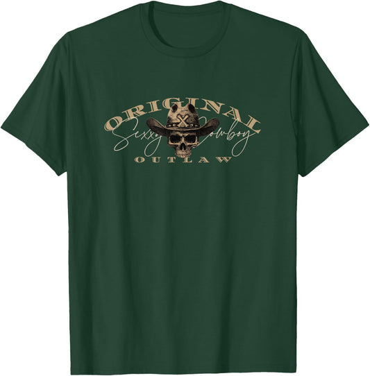 Original Outlaw Cowboy Women Country Concert Casual T-Shirt - T-Shirt | Forest