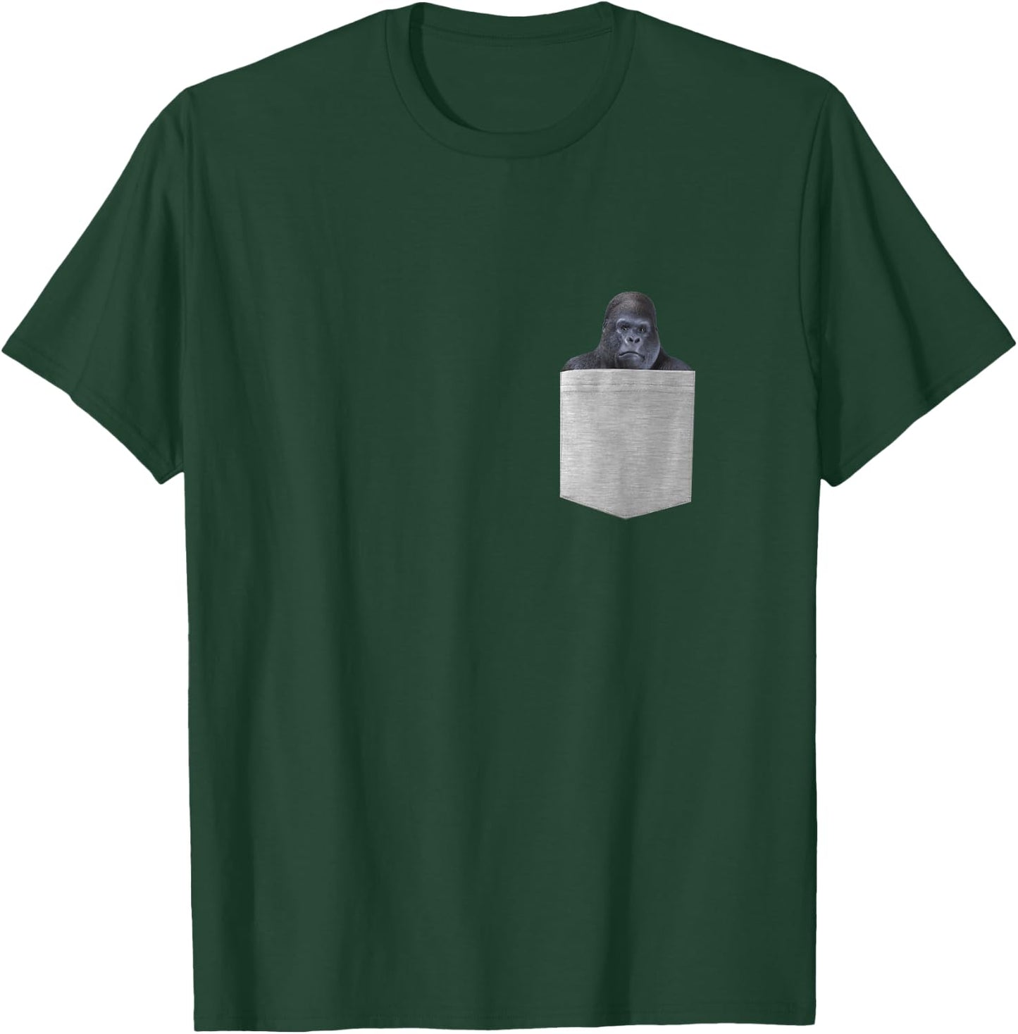 Gorilla In Your Pocket Funny Peeking Ape Monkey Wildlife T-Shirt - T-Shirt | Forest