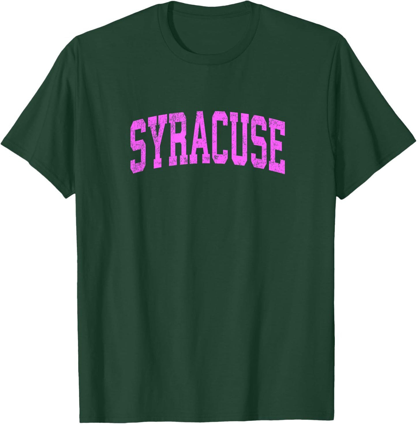 Syracuse New York NY Vintage Athletic Sports Pink Design T-Shirt - T-Shirt | Forest