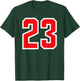 Number #23 White Red Plain Number T-Shirt - T-Shirt | Forest