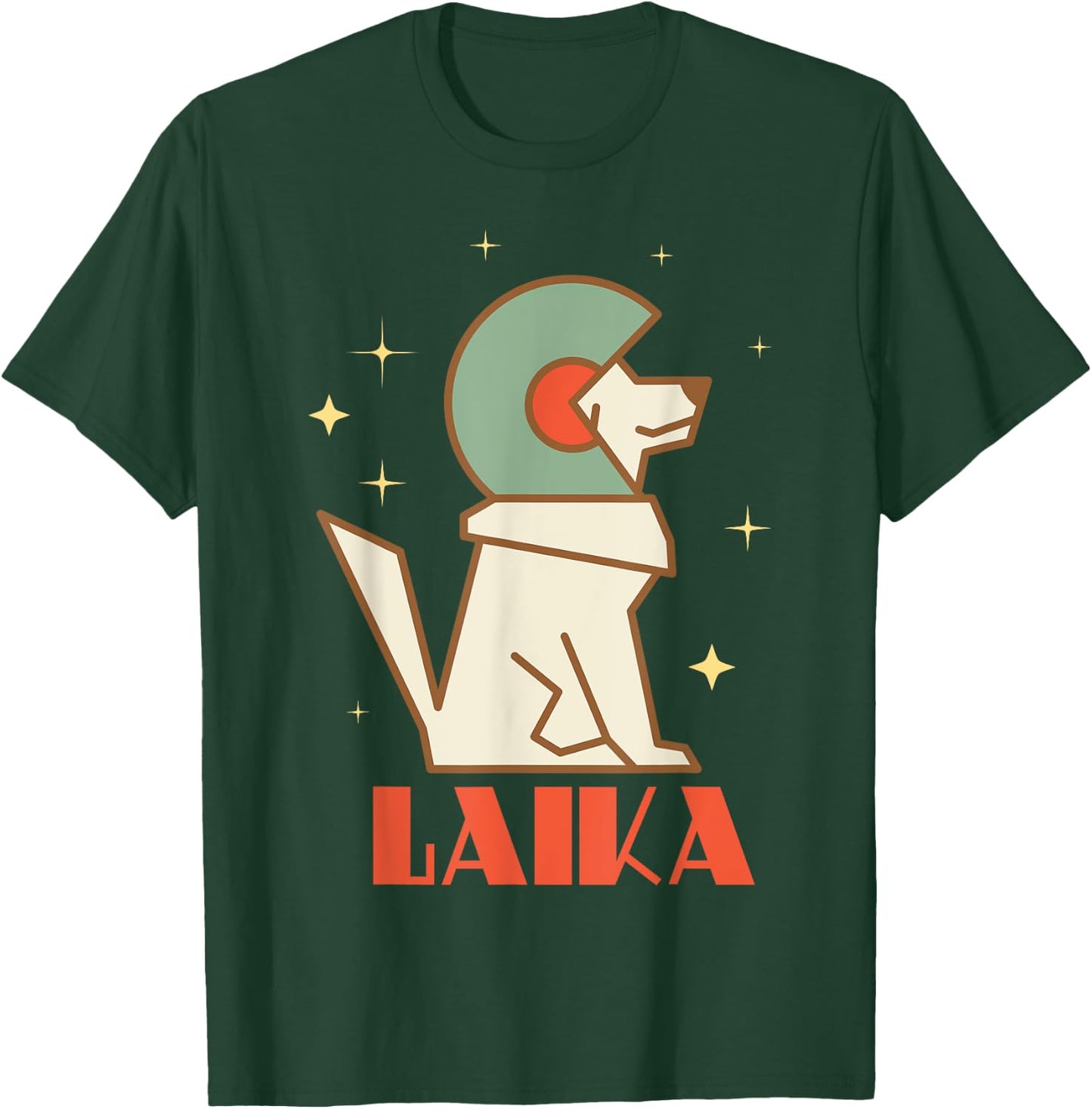 Laika Sputnik Space Dog Space Travel USSR Men Women T-Shirt - T-Shirt | Forest