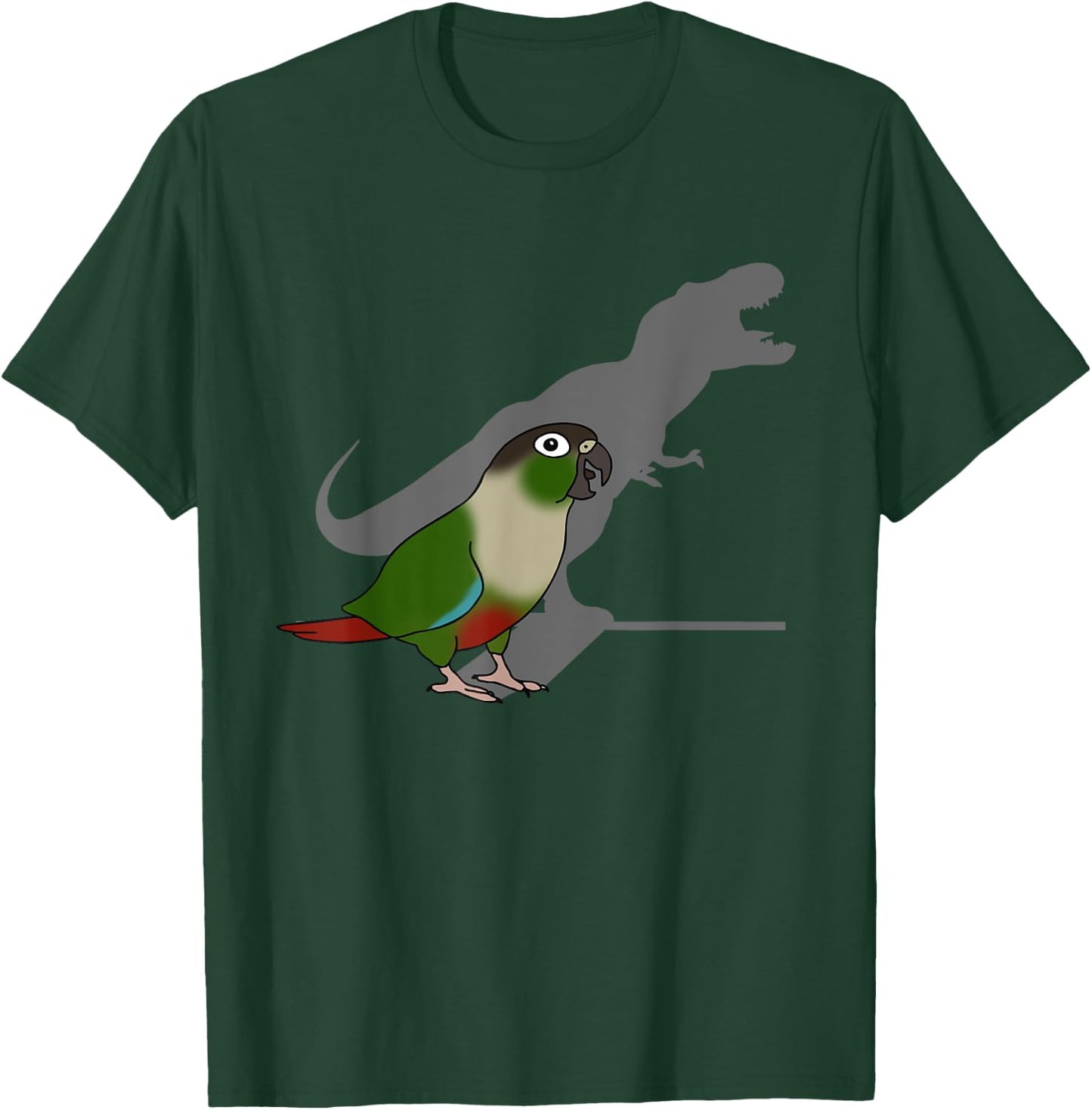 Screaming Parrot Birb Memes Funny T-Rex Green Cheeked Conure T-Shirt - T-Shirt | Forest