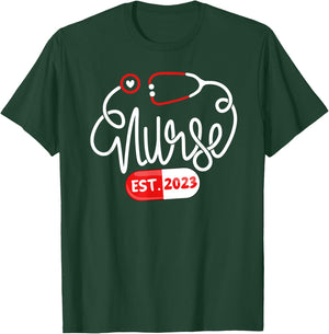 RN Nursing School Nurse Graduation Nurse Established 2023 T-Shirt - T-Shirt | Forest