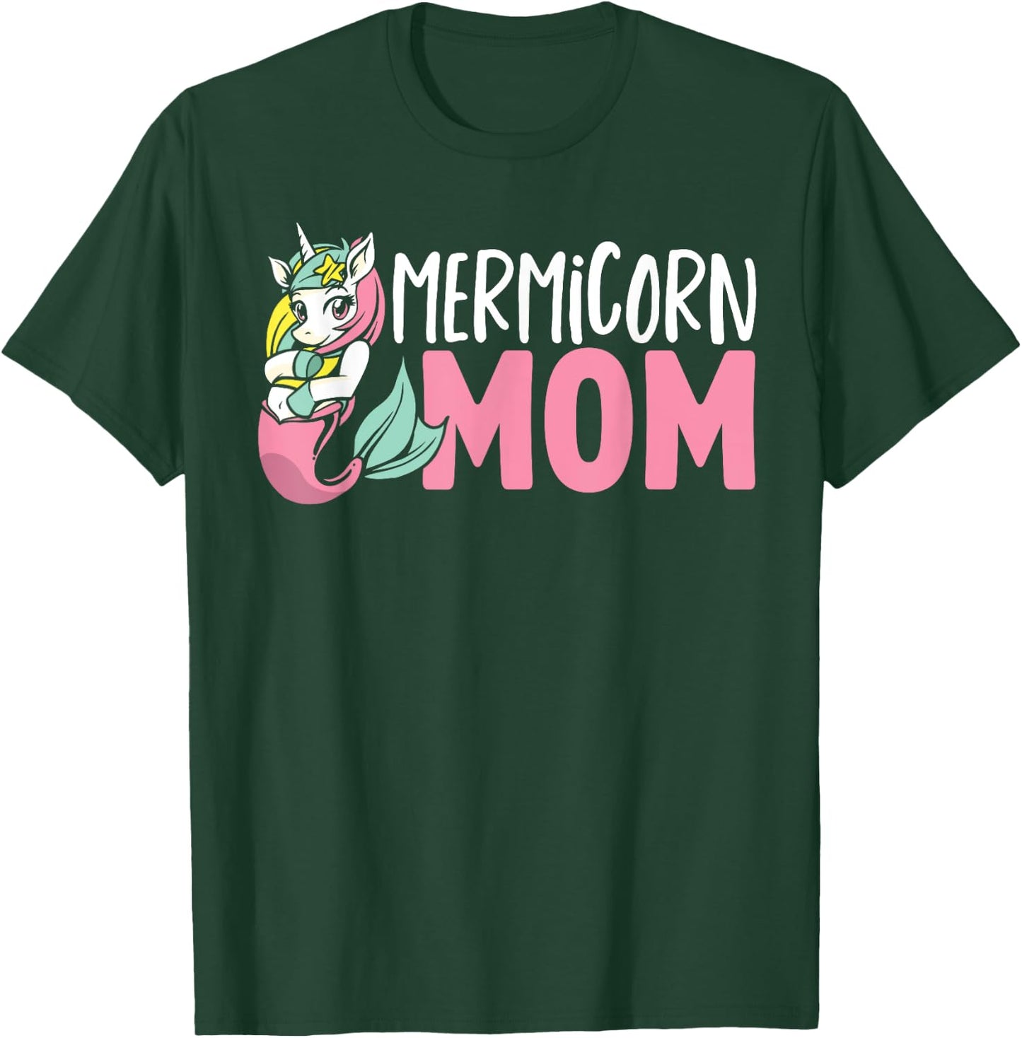 Unicorn Mermaid Adult Mermicorn Mom Women Mermicorn T-Shirt - T-Shirt | Forest