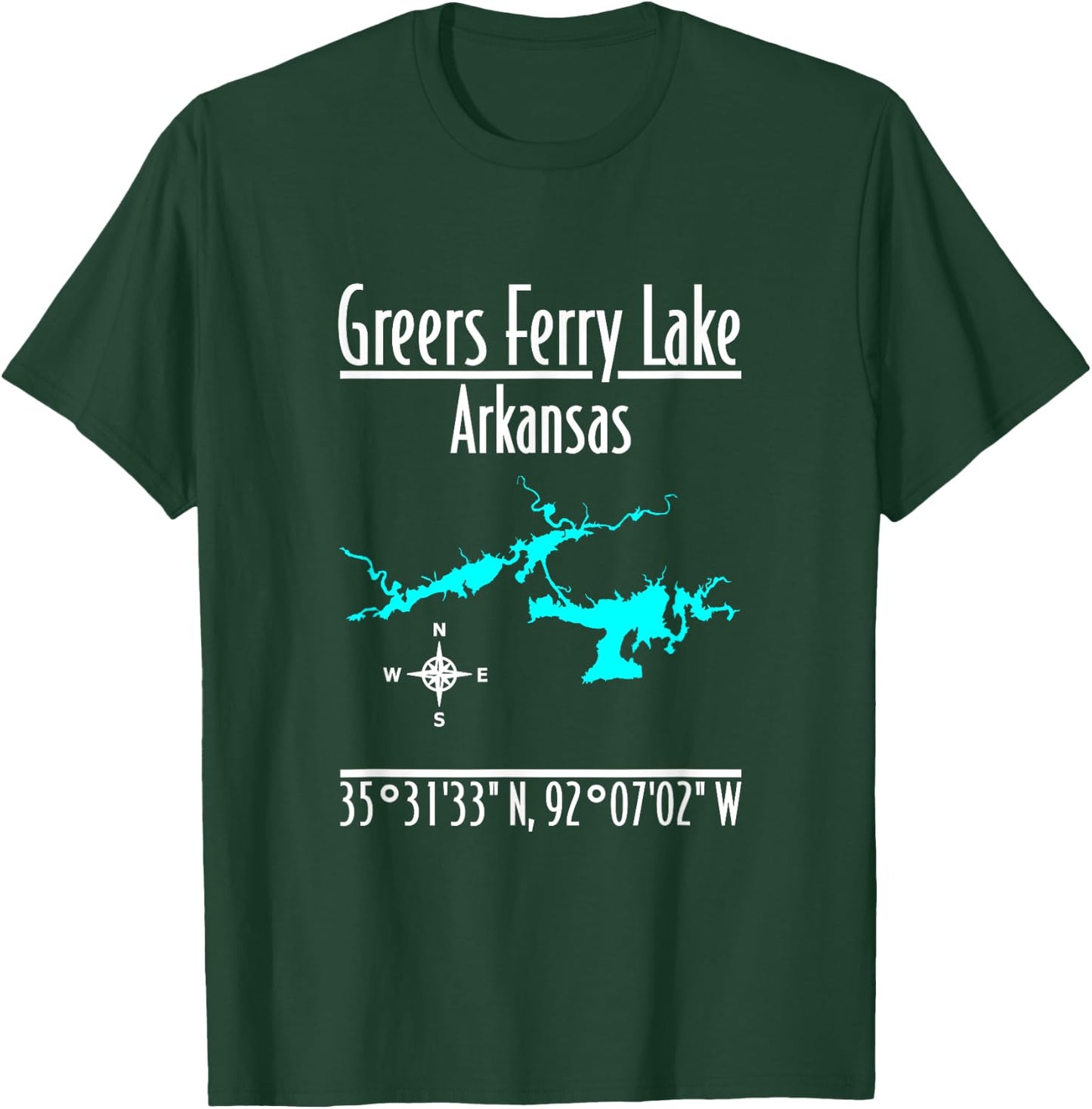 Modern Greers Ferry Lake - Arkansas T-Shirt - T-Shirt | Forest