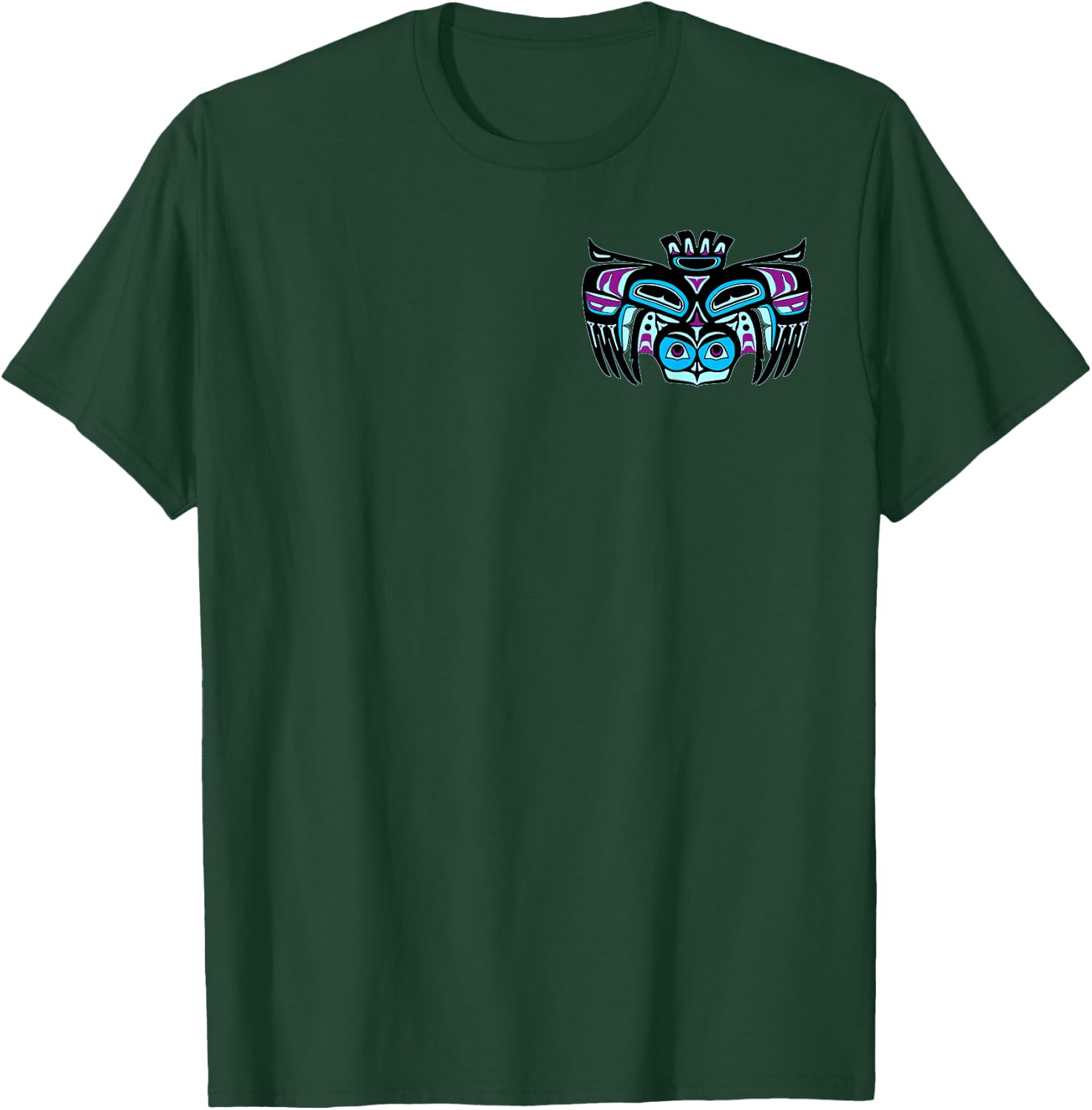 Alaska Native American Style Haida Tlingit Indian Spirit Owl T-Shirt - T-Shirt | Forest