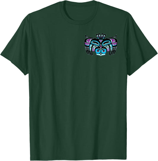 Alaska Native American Style Haida Tlingit Indian Spirit Owl T-Shirt - T-Shirt | Forest