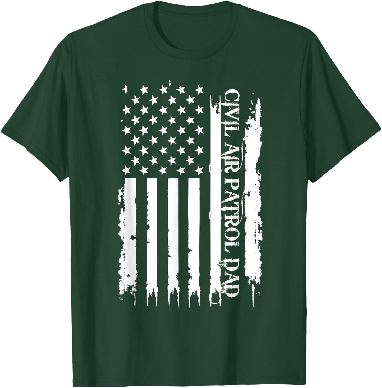 Civil Air Patrol Dad United States Distressed w US Flag T-Shirt - T-Shirt | Forest