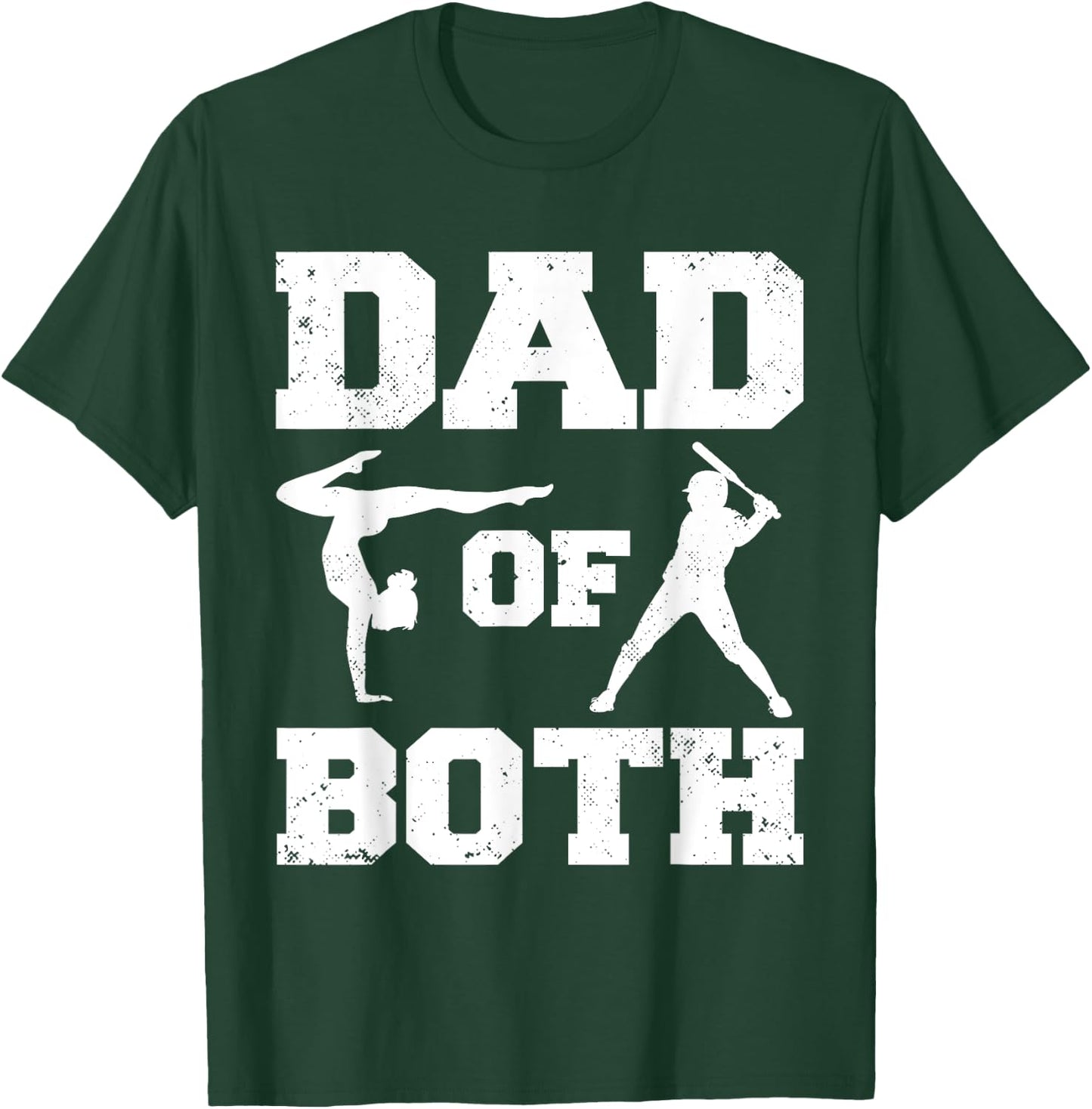 Dad Of Both Funny Gymnastics Baseball Dad T-Shirt - T-Shirt | Forest