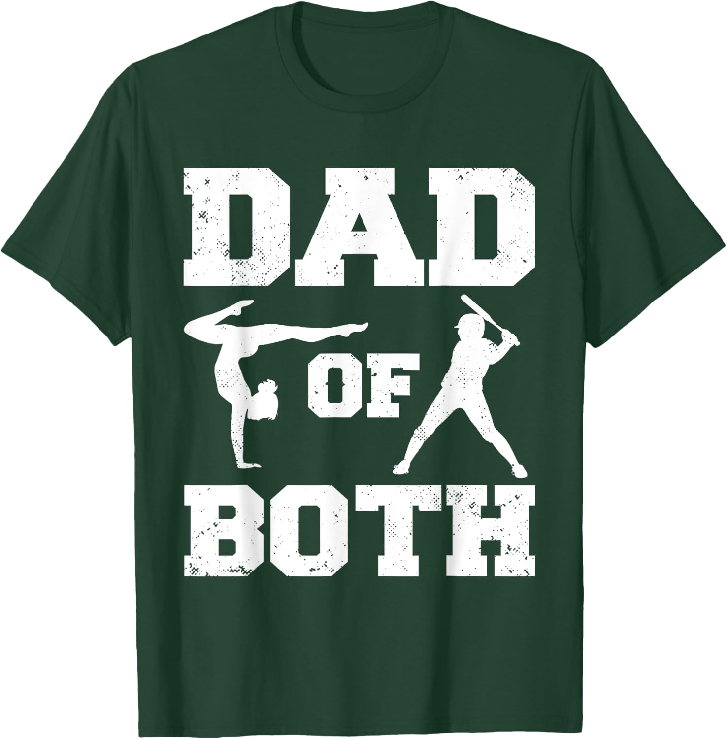 Dad Of Both Funny Gymnastics Baseball Dad T-Shirt - T-Shirt | Forest