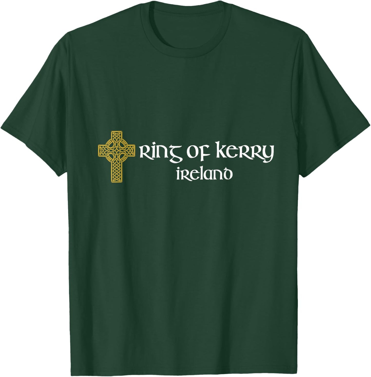 Ring of Kerry Celtic Cross Ireland Gaelic & Hurling T-Shirt - T-Shirt | Forest