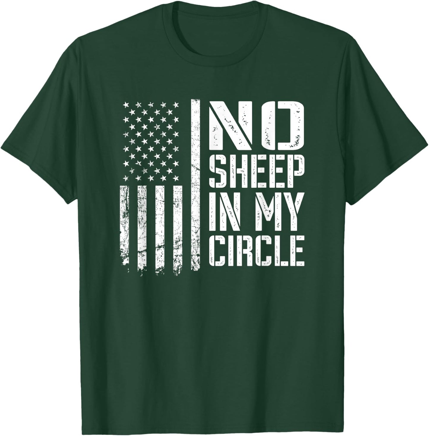 No Sheep In My Circle - USA Patriotic Lions Wolves Not Sheep Men T-Shirt - T-Shirt | Forest