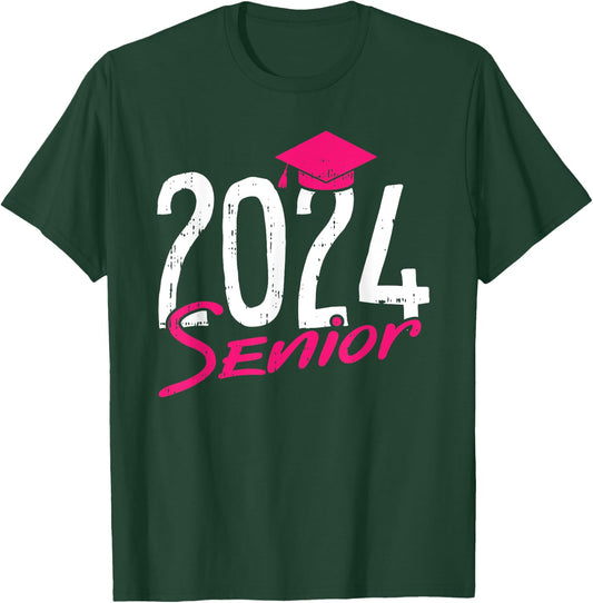 2024 Senior Graduation High School College Graduate Grad T-Shirt - T-Shirt | Forest