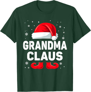 Grandma Claus Christmas Matching Family Group Funny Xmas T-Shirt - T-Shirt | Forest