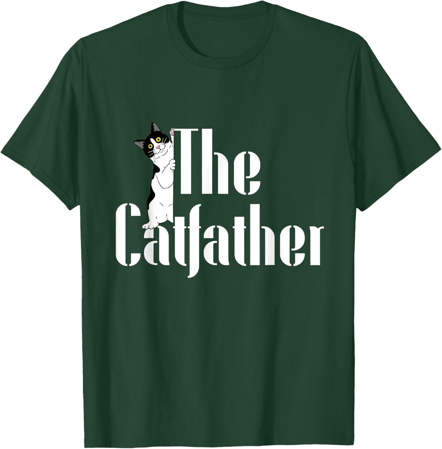 The Catfather Funny Cute Cat Dad Father Day Pet Kitty Lover T-Shirt - T-Shirt | Forest