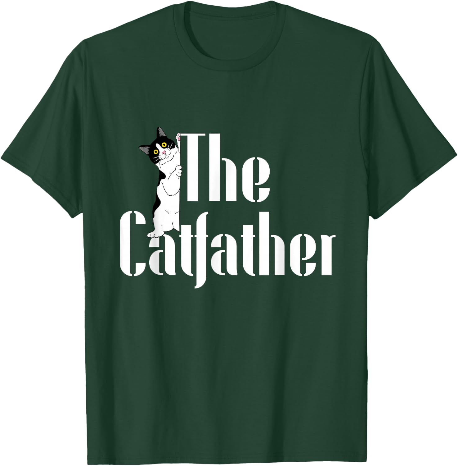 The Catfather Funny Cute Cat Dad Father Day Pet Kitty Lover T-Shirt - T-Shirt | Forest