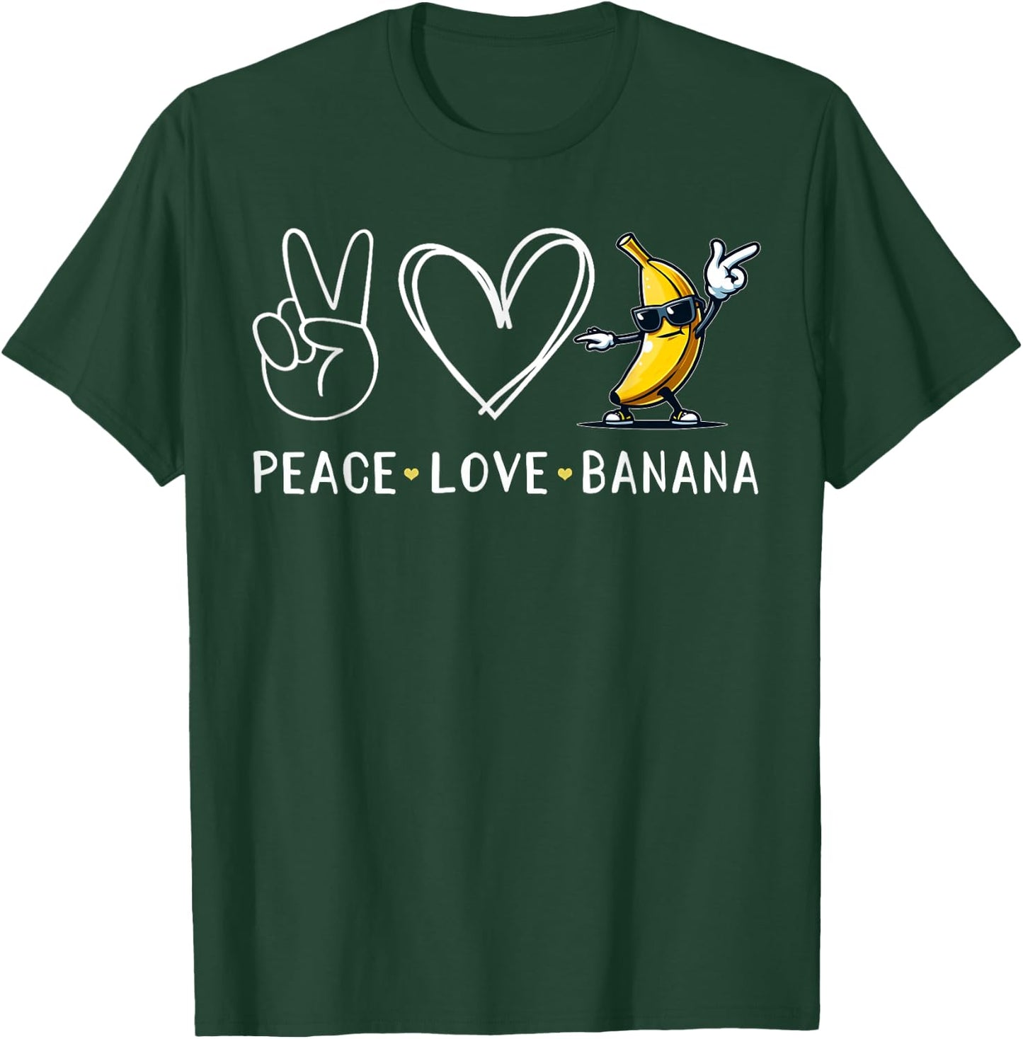 Funny Love Bananas Shirt Cute Banana Gifts Peace Love Banana T-Shirt - T-Shirt | Forest