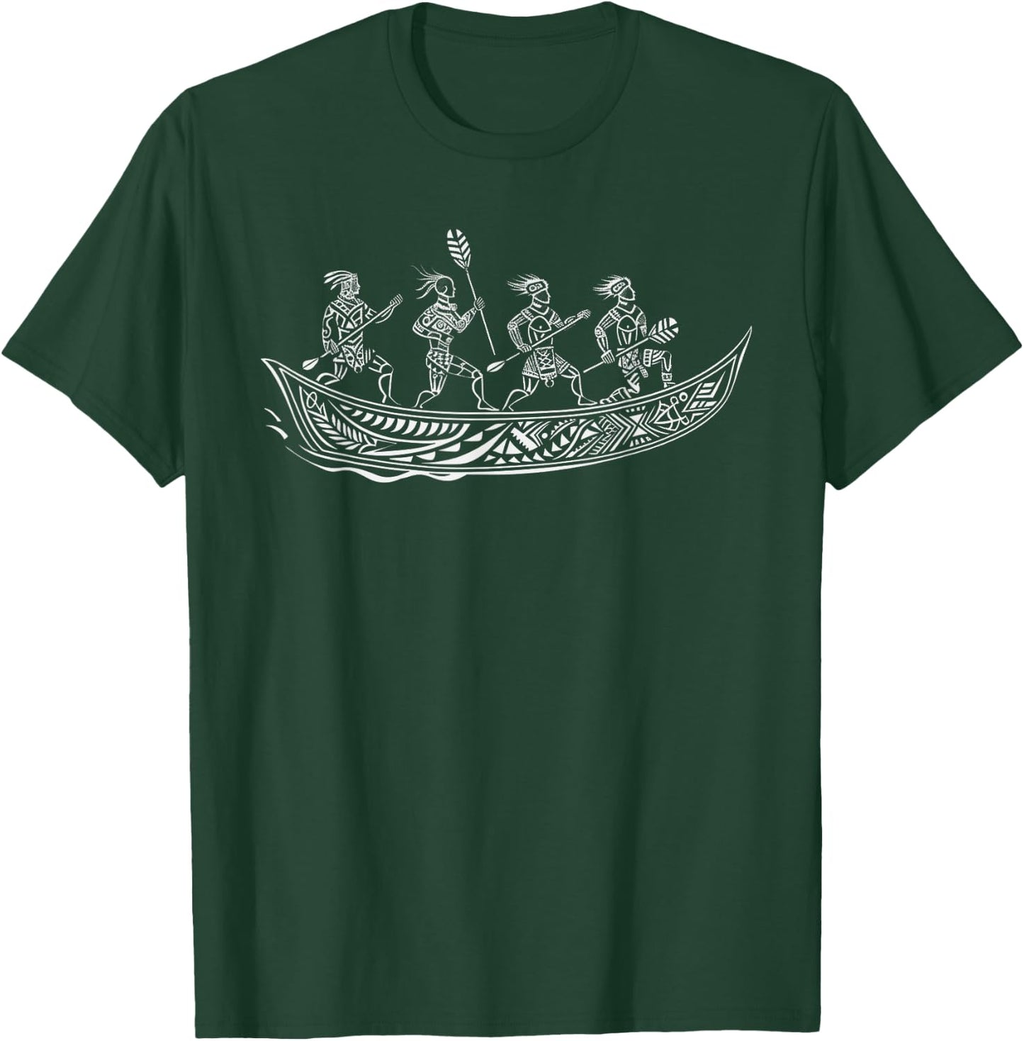 Tribal Hawaiian Outrigger Canoe Shirt - Hawaiian Tribal T-Shirt - T-Shirt | Forest