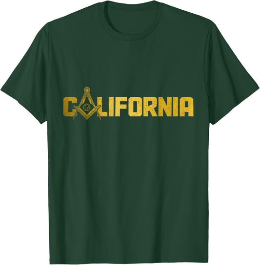 California Mason Freemason Masonic Square & Compass T-Shirt - T-Shirt | Forest