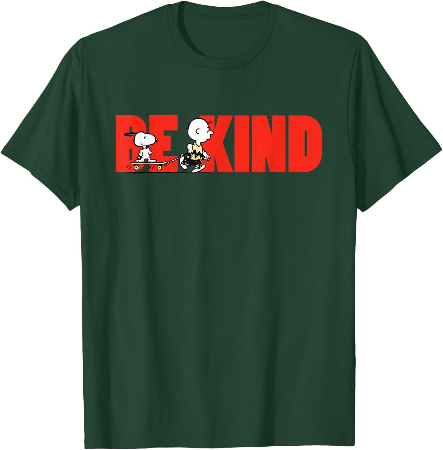 Peanuts Snoopy Charlie Brown Skateboard Be Kind T-Shirt - T-Shirt | Forest