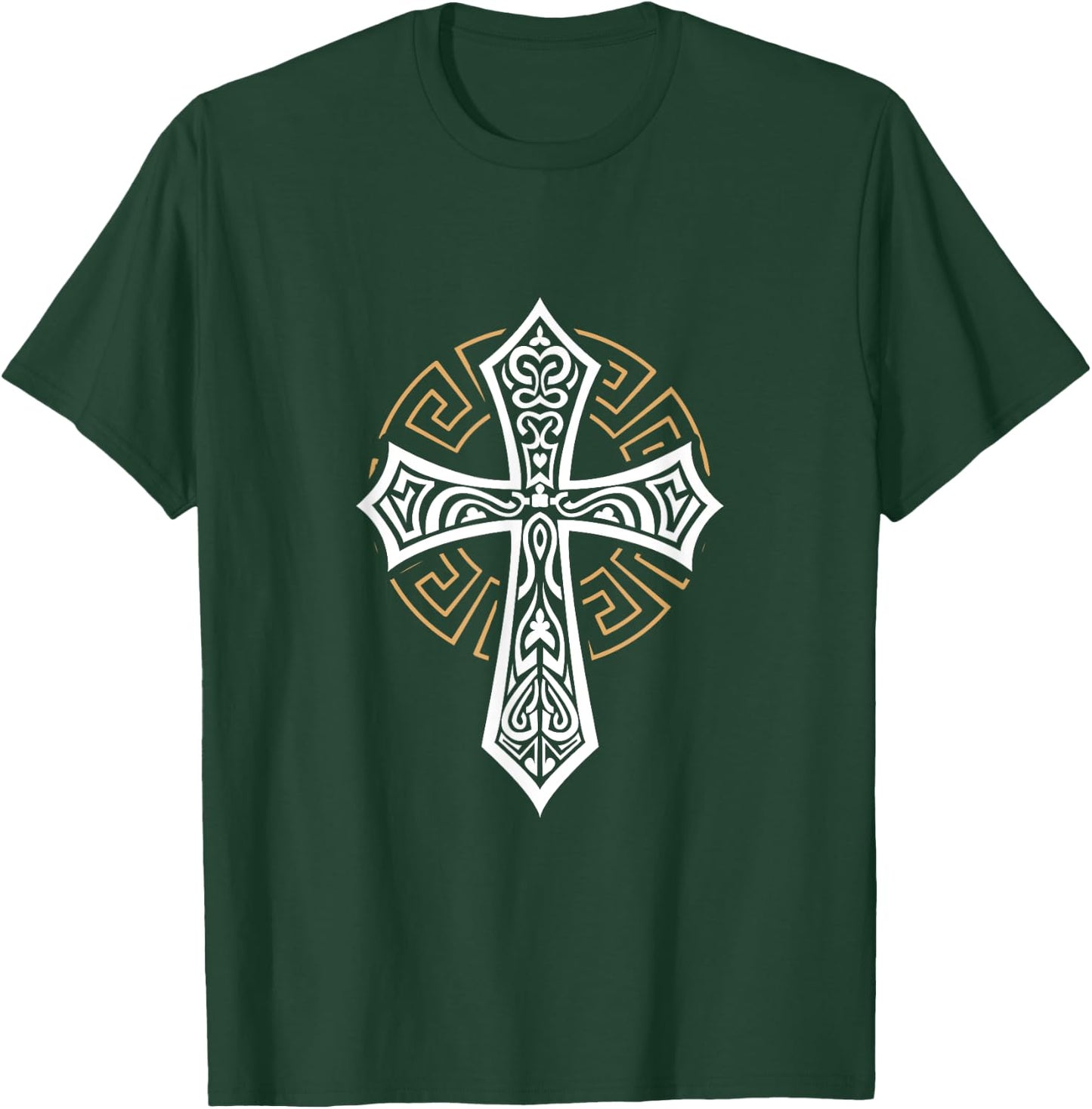 Tribal Cross Crucifix Religous Christian Catholic T-Shirt - T-Shirt | Forest