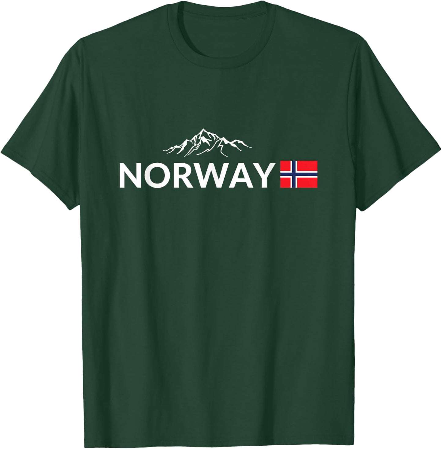 Norway Flag Mountain Outdoor Trip in Norway T-Shirt - T-Shirt | Forest