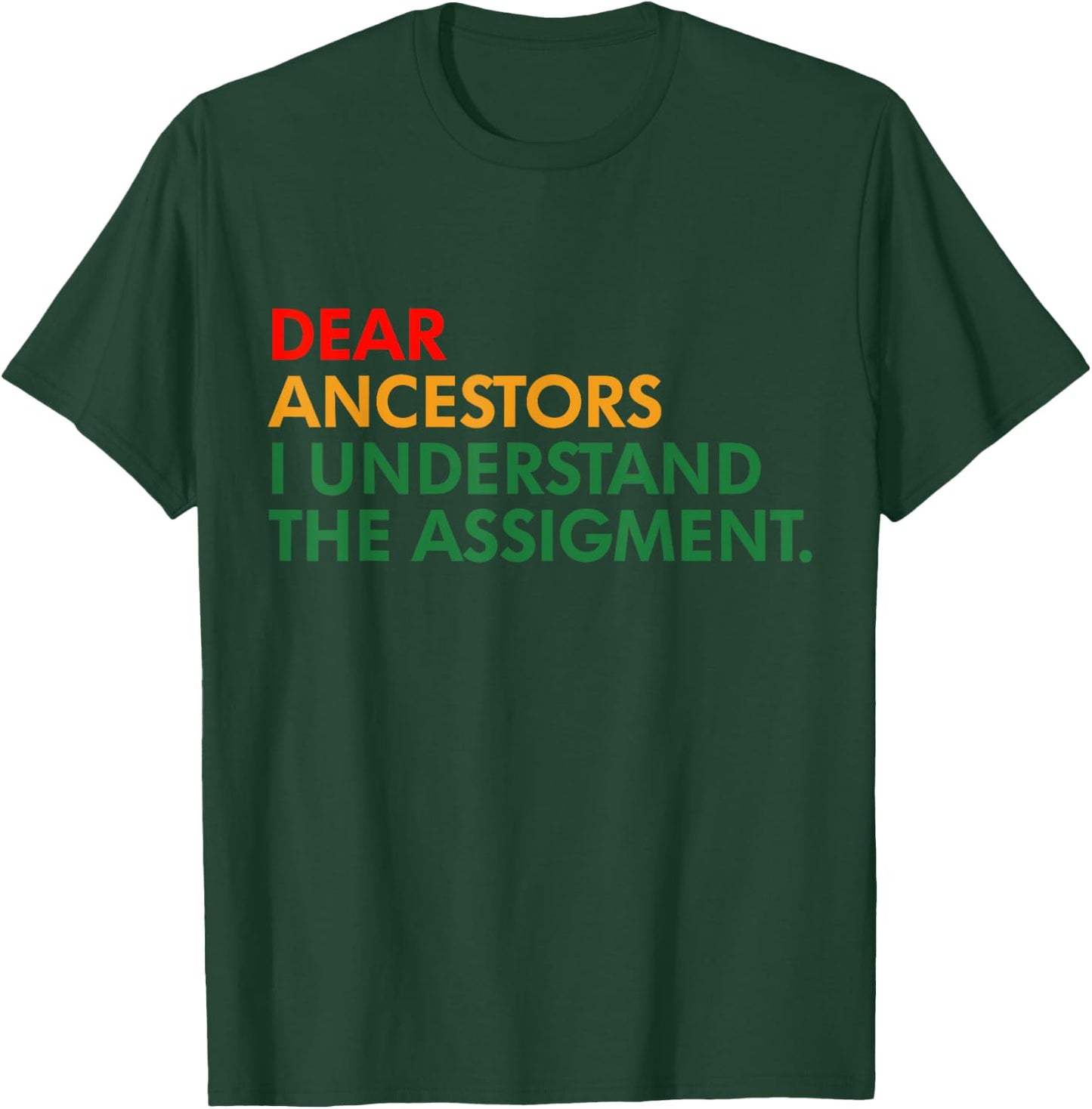 Dear Ancestors I Understand The Assigment Proud Black Woman T-Shirt - T-Shirt | Forest