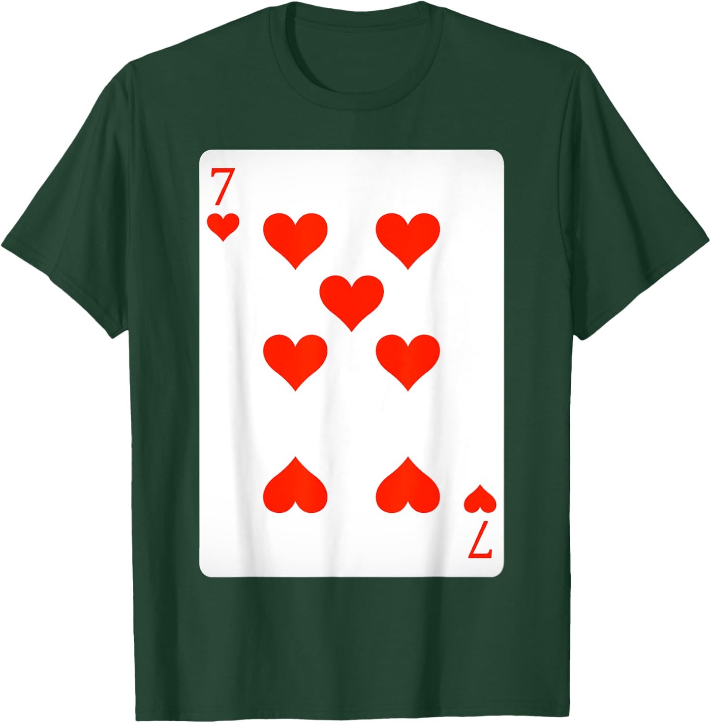 7 Seven of Hearts Playing Cards Shirt Easy Halloween Costume T-Shirt - T-Shirt | Forest