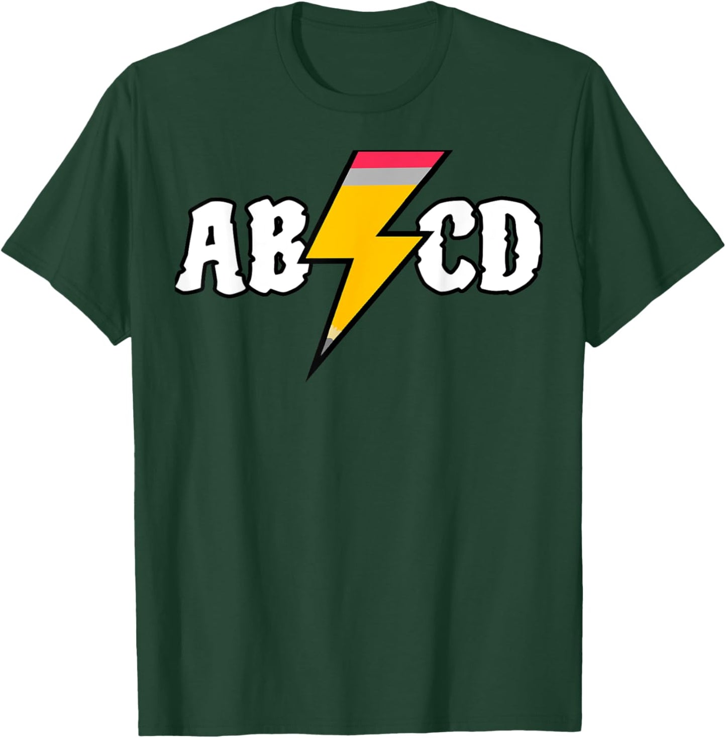 Back To School Pencil Alphabet Letters Student & Teacher Men Women Girls Kids T-Shirt - T-Shirt | Forest