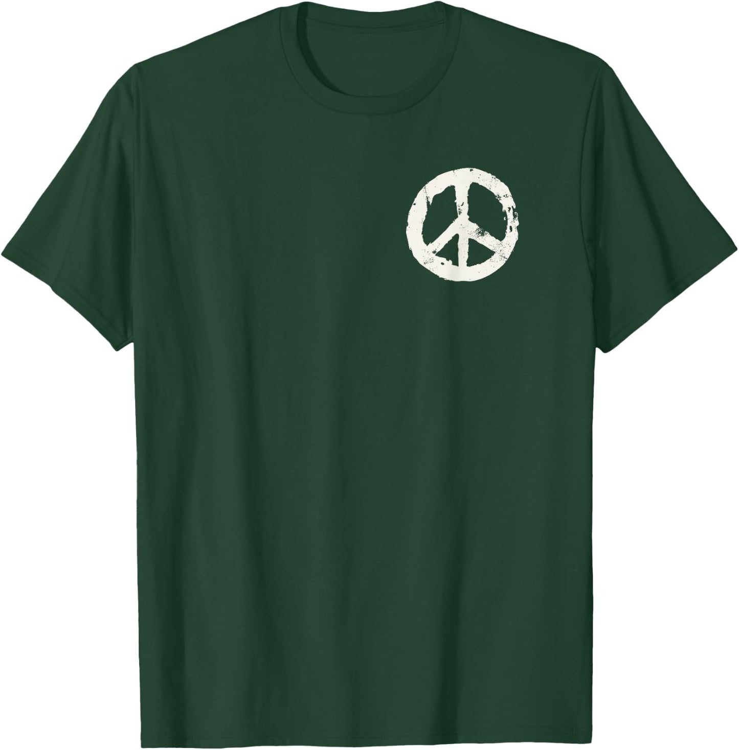 Hippie Hippie symbol print on pocket Gift T-Shirt - T-Shirt | Forest