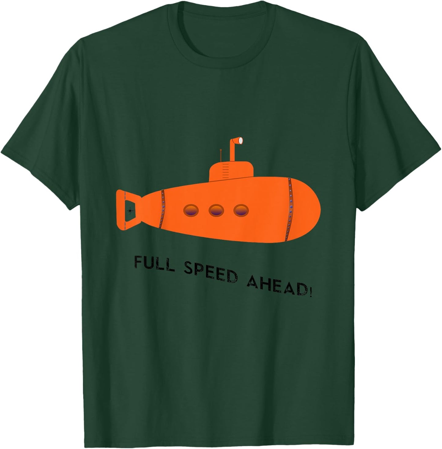 Kids Full Speed Ahead Submarine Ocean Sea Boys Girls T-Shirt - T-Shirt | Forest